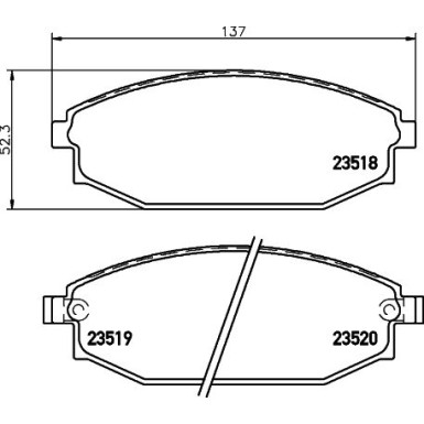 Hella | Bremsbelagsatz, Scheibenbremse | 8DB 355 009-961