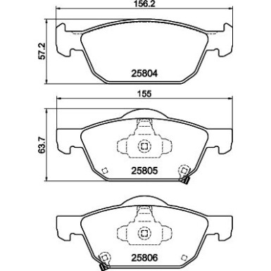 Hella | Bremsbelagsatz, Scheibenbremse | 8DB 355 021-431