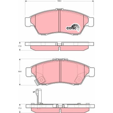 TRW Bremsbelagsatz, Scheibenbremse COTEC GDB3290