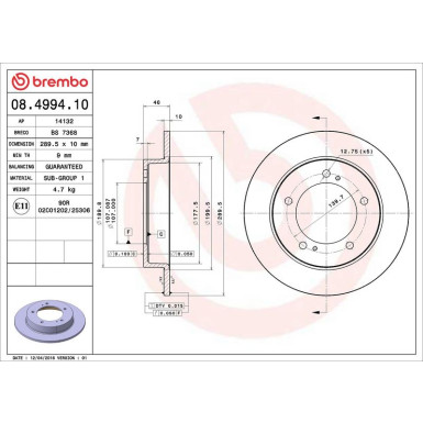 Brembo Bremsscheibe PRIME LINE 08.4994.10