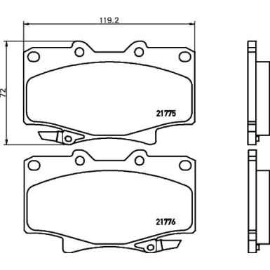 Hella | Bremsbelagsatz, Scheibenbremse | 8DB 355 016-871