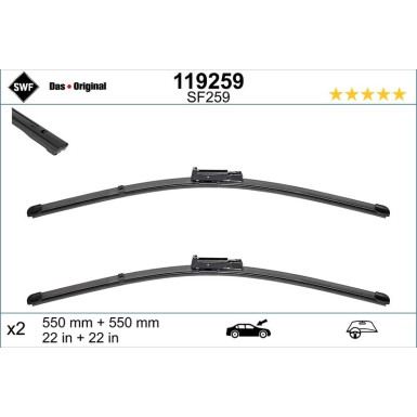 SWF Wischblatt Scheibenwischer DAS ORIGINAL SET 119259