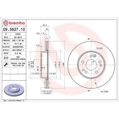 Brembo | Bremsscheibe | 09.5627.10