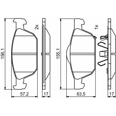 BOSCH Bremsbelagsatz, Scheibenbremse 0 986 494 785