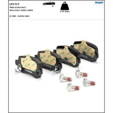 Delphi Bremsbelagsatz, Scheibenbremse LP1717