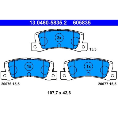 ATE | Bremsensatz, Scheibenbremse | 13.0460-5835.2, 24.0110-0700.1