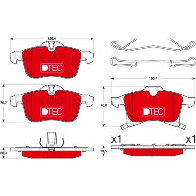 GDB1668DTE Bremsbelagsatz, Scheibenbremse DTEC COTEC