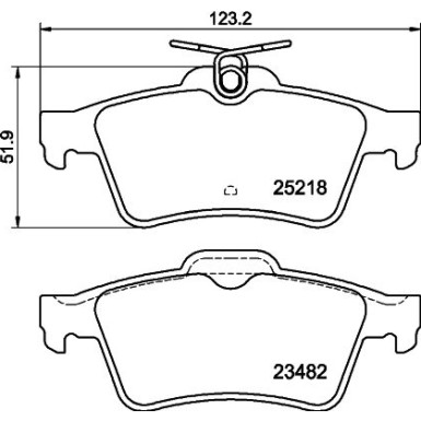 Hella | Bremsbelagsatz, Scheibenbremse | 8DB 355 015-741