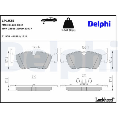 LP1925 Bremsbelagsatz, Scheibenbremse