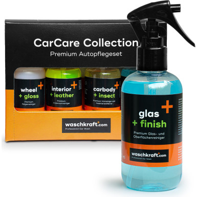 Autopflegeset von Waschkraft inkl. Reiniger für Glas, Innenraum, Lack & Felgen