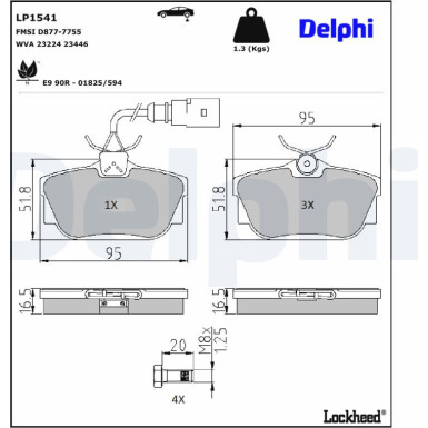 LP1541 Bremsbelagsatz, Scheibenbremse