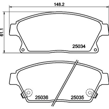 Hella | Bremsbelagsatz, Scheibenbremse | 8DB 355 015-241