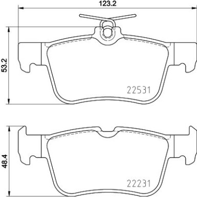 Hella | Bremsbelagsatz, Scheibenbremse | 8DB 355 025-491