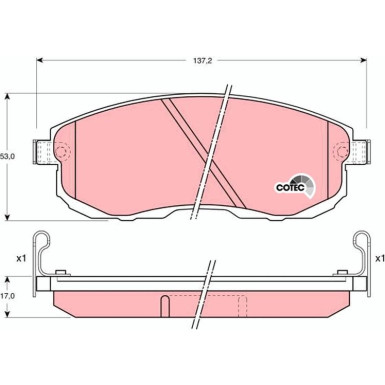 GDB1003 Bremsbelagsatz, Scheibenbremse COTEC