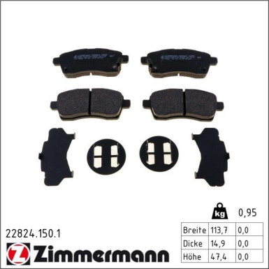 Zimmermann Bremsbelagsatz, Scheibenbremse 22824.150.1