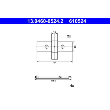 13.0460-0524.2 Zubehörsatz, Scheibenbremsbelag