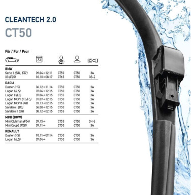 Hella Wischblatt Scheibenwischer CLEANTECH 9XW 358 053-201