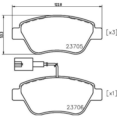 Hella | Bremsbelagsatz, Scheibenbremse | 8DB 355 018-821
