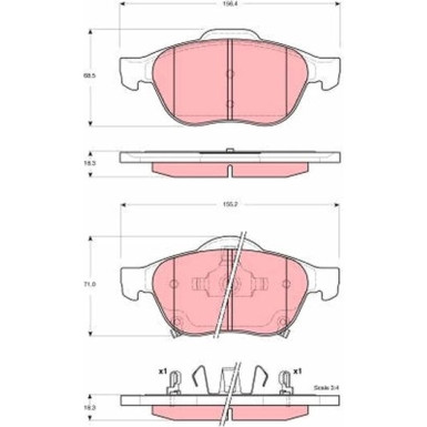 GDB3335 Bremsbelagsatz, Scheibenbremse