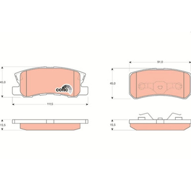 TRW Bremsbelagsatz, Scheibenbremse COTEC GDB3247