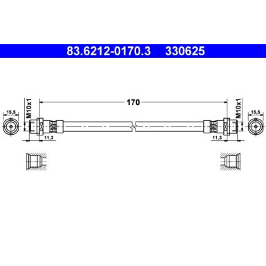 ATE | Bremsschlauch | 83.6212-0170.3