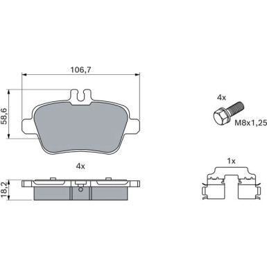 0 986 494 664 Bremsbelagsatz, Scheibenbremse