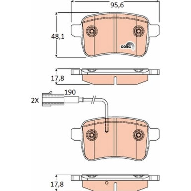 GDB1905 Bremsbelagsatz, Scheibenbremse COTEC