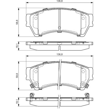 BOSCH Bremsbelagsatz, Scheibenbremse 0 986 494 221