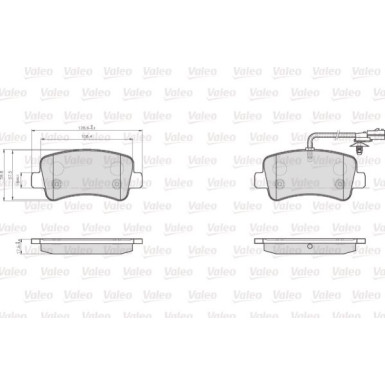 Valeo | Bremsbelagsatz, Scheibenbremse | 872112