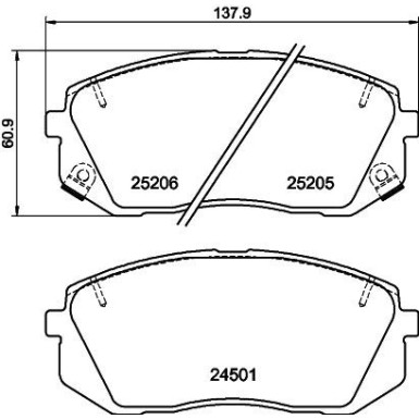 Hella | Bremsbelagsatz, Scheibenbremse | 8DB 355 015-841