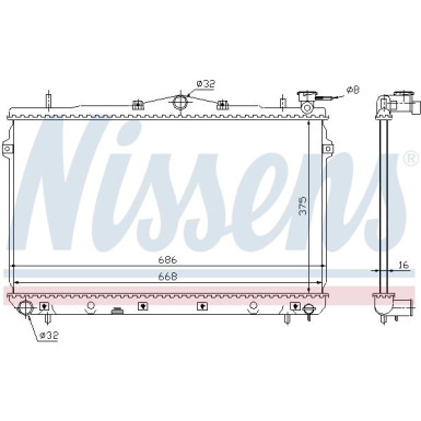 Nissens | Kühler, Motorkühlung | 62298