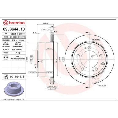 Brembo | Bremsscheibe | 09.B644.11