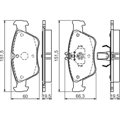 0 986 494 002 Bremsbelagsatz, Scheibenbremse