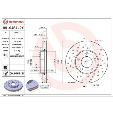Brembo | Bremsscheibe | 09.9464.2X