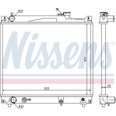 Nissens | Kühler, Motorkühlung | 64159
