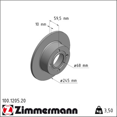 Zimmermann Bremsscheibe Coat Z 100.1205.20