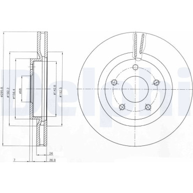 Delphi | Bremsscheibe | BG4109C