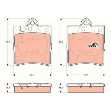 TRW Bremsbelagsatz, Scheibenbremse COTEC GDB1421