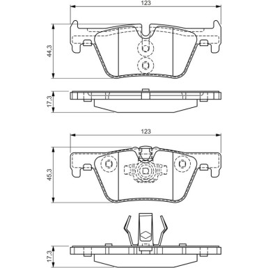 BOSCH Bremsbelagsatz, Scheibenbremse 0 986 494 554