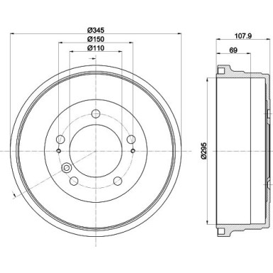 8DT 355 302-551 Bremstrommel