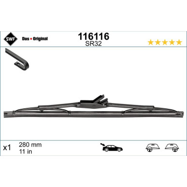 SWF Wischblatt Scheibenwischer DAS ORIGINAL SINGLE 116116