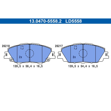 13.0470-5558.2 Bremsbelagsatz, Scheibenbremse ATE Ceramic