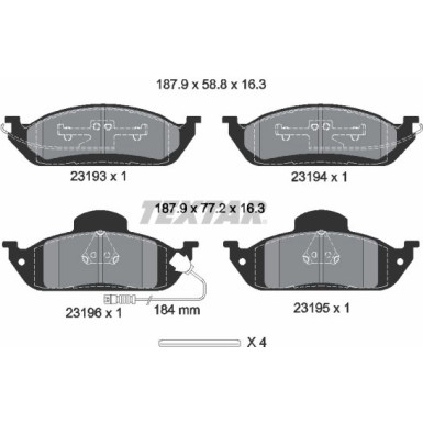 Textar Bremsbelagsatz, Scheibenbremse Q+ 2319303