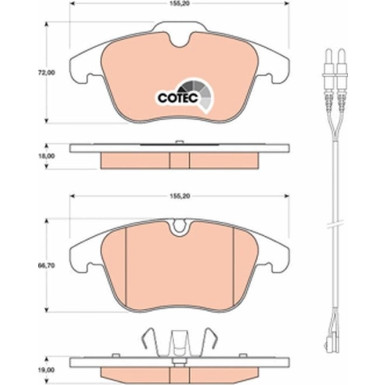TRW Bremsbelagsatz, Scheibenbremse COTEC GDB1818