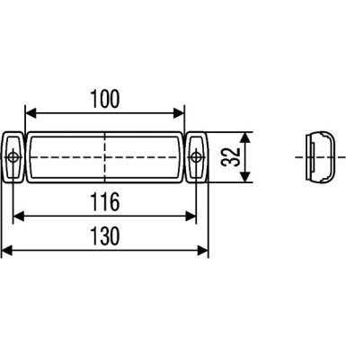 Hella 2 x HELLA Seitenmarkierungsleuchte 2PS 008 645-011