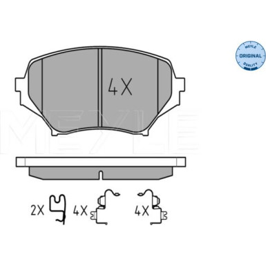 Meyle Bremsbelagsatz, Scheibenbremse MEYLE-ORIGINAL: True to OE 025 242 9714/W