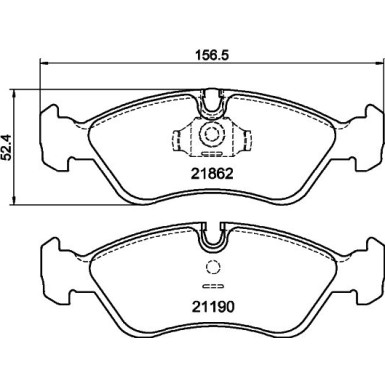 Hella | Bremsbelagsatz, Scheibenbremse | 8DB 355 007-761
