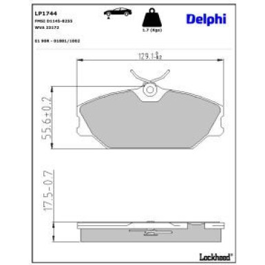 Delphi Bremsbelagsatz, Scheibenbremse LP1744