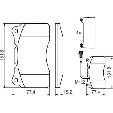 0 986 494 131 Bremsbelagsatz, Scheibenbremse