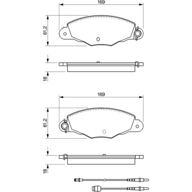 BOSCH Bremsbelagsatz, Scheibenbremse 0 986 424 511